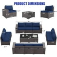 thumbnail image 7 of Gotland 12 Pieces Outdoor Patio Furniture Set PE Rattan Wicker Conversation Set w/10 Seats and 2 Coffee Tables, 7 of 7