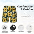 thumbnail image 3 of Logiee Insects Of Flowers Print Men's Swim Trunk,Quick Dry Board Shorts ,Men's Swim Trunks with Compression Liner, Bathing Suits with Pockets-XX-Large, 3 of 6