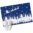 thumbnail image 6 of Navy Blue Christmas Bathroom Rug Washable 2x3 Entryway Rug Non Slip Xmas Elk Tree Snowflake Front Door Mat Low Pile Indoor Doormat Throw Floor Carpet for Kitchen Bedroom Entrance, 6 of 8