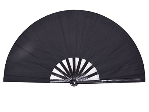 Amajiji Large Folding Fan, ChineaseJapanese Folding NylonCloth Hand Fan ...