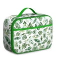 thumbnail image 1 of Tropical Plant Lover Insulated Lunch Bag, Lightweight Portable Lunch Pouch With Palm Leaf, Hawaiian Floral, And Jungle Leaves Pattern, Durable Washable For Preschoolers, 1 of 6