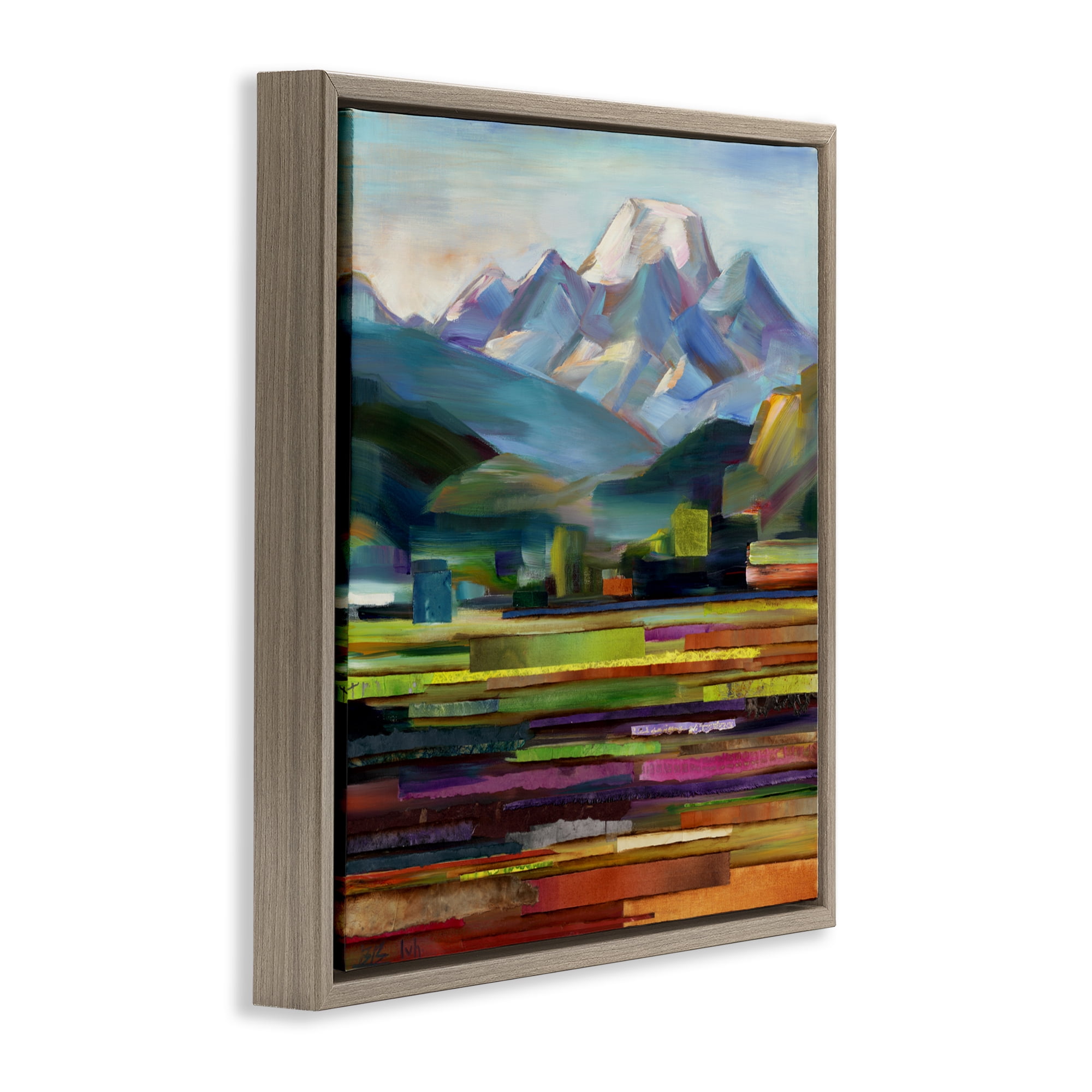 Stupell Industries Nature's Layers Mountain Scene Brown Framed Floater Canvas Wall Art, design by Borcherding