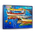 thumbnail image 3 of Designart 'Boats Near Coastal Town Resting On The Water II' Nautical & Coastal Framed Canvas Wall Art Print, 3 of 4