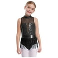 thumbnail image 1 of CHICTRY Robe Justaucorps de Danse Jazz Latine à Sequins pour Filles, Costume de Danse Tango Rumba Salsa Noir 6, 1 of 5