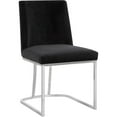 thumbnail image 3 of Maklaine Contemporary Black Velvet Dining Chair (Set of 2), 3 of 7