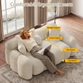 thumbnail image 4 of Wiilayok 64.7"+87.3" Modern Tufted Upholstered Fluffy Chenille 2 & 3 Seater Sofa Set with 7 Pillows, Comfy Sherpa Deep Seat Cloud Couch, Loveseat for Living Room Apartment, Light Brown, 4 of 8