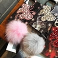 thumbnail image 6 of Compatible with iPhone 14 Pro Max Case Bling Glitter 3D Diamond Rhinestone Butterfly Girly Case Cute for Women Girls Sparkle Shiny Luxury Crystal with Plush Fuzzy Furry Ball Phone Case Pink, 6 of 8
