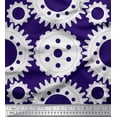thumbnail image 1 of Soimoi Purple Modal Satin Fabric Gear Parts Hardware Fabric Prints By Yard 42 Inch Wide, 1 of 1
