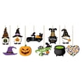 thumbnail image 1 of Halloween Wooden Hanging Ornaments Set with Colorful Gothic Cutouts and Ropes for Home and Party Decorations Tree Décor 30 Pcs Indoor Outdoor Halloween Crafts, 1 of 7