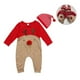 thumbnail image 4 of Bebé recién nacido Niños Chicas Navidad Manga larga Lindo Nariz Roja Dibujos animados Reno Pijama Mono Raya Sombrero Conjunto de traje adecuado para 12-18 meses (90 cm), 4 of 4