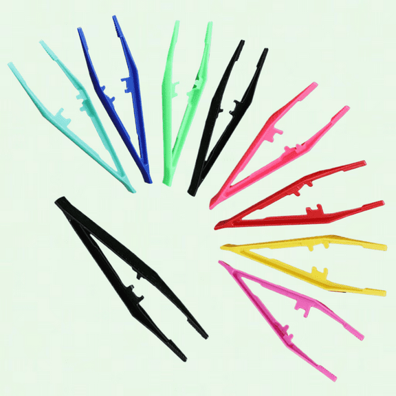 Pack of 24 Tweezers First Aid Disposable Plastic Tweezers Disposable Tweezers for Picking Up Single Bead