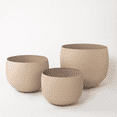 thumbnail image 3 of Fab Habitat Eden Handmade Round Metal Planters in Stone Finish – Set of 3 (13”, 15”, 18”) with Drainage Holes, 3 of 8