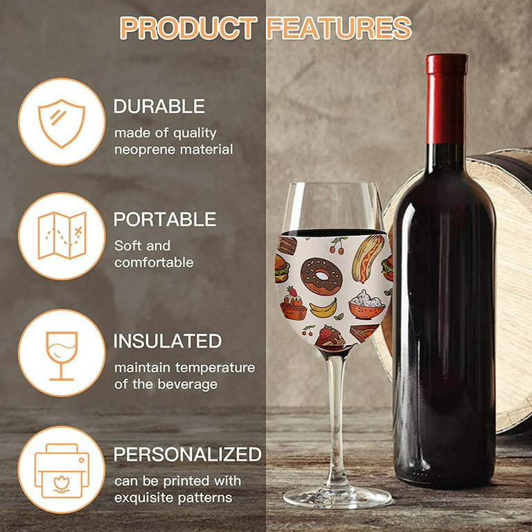 Sublimation Blanks Wine Glass Sleeve Neoprene Wine Glass Insulator Cover  For Glass Sublimation Ornaments Supplies