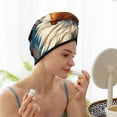 thumbnail image 3 of Yiaed Surreal Bald Eagle Gentleman Print Hair Cap with Button,Coral Fleece Hair Towel Wrap for Women Wet Hair,Quick Dry Turban for Wet Hair Long Thick Hair, 3 of 5