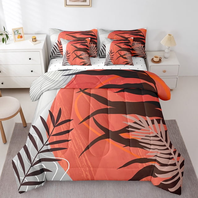 YST 7-Piece Abstract Geometry Bedding Set, Modern Art Comforter Bed in a Bag, Twin