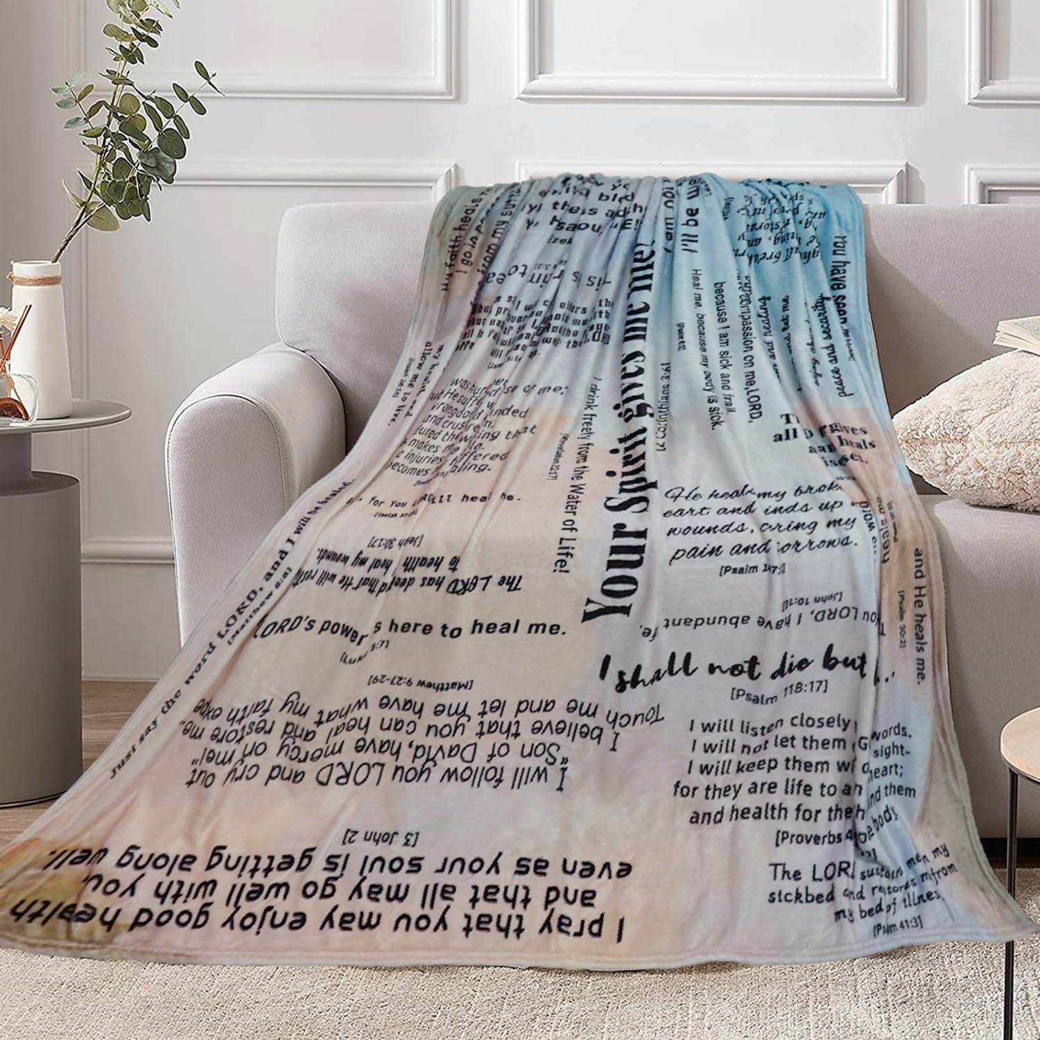 Christian Blanket Gifts for Women Men, Prayer Blanket with Scripture 60"x50", Bible Verse Blanket, Religious Catholic Spiritual Gifts