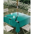 thumbnail image 3 of Square Outdoor Tablecloth with Umbrella Hole Teal Green Outside Table Cloth Waterproof Patio Table Cover Gradient Simple Ice Hockey Sport Game Zipper Tablecloths for Picnic Party Camping 60x60 Inch, 3 of 8