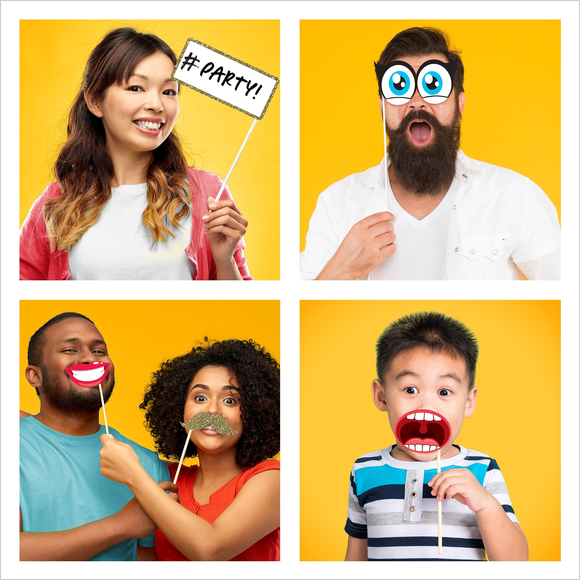 Multicolor Party Photo Booth Props, 20 Pieces, by Way To Celebrate