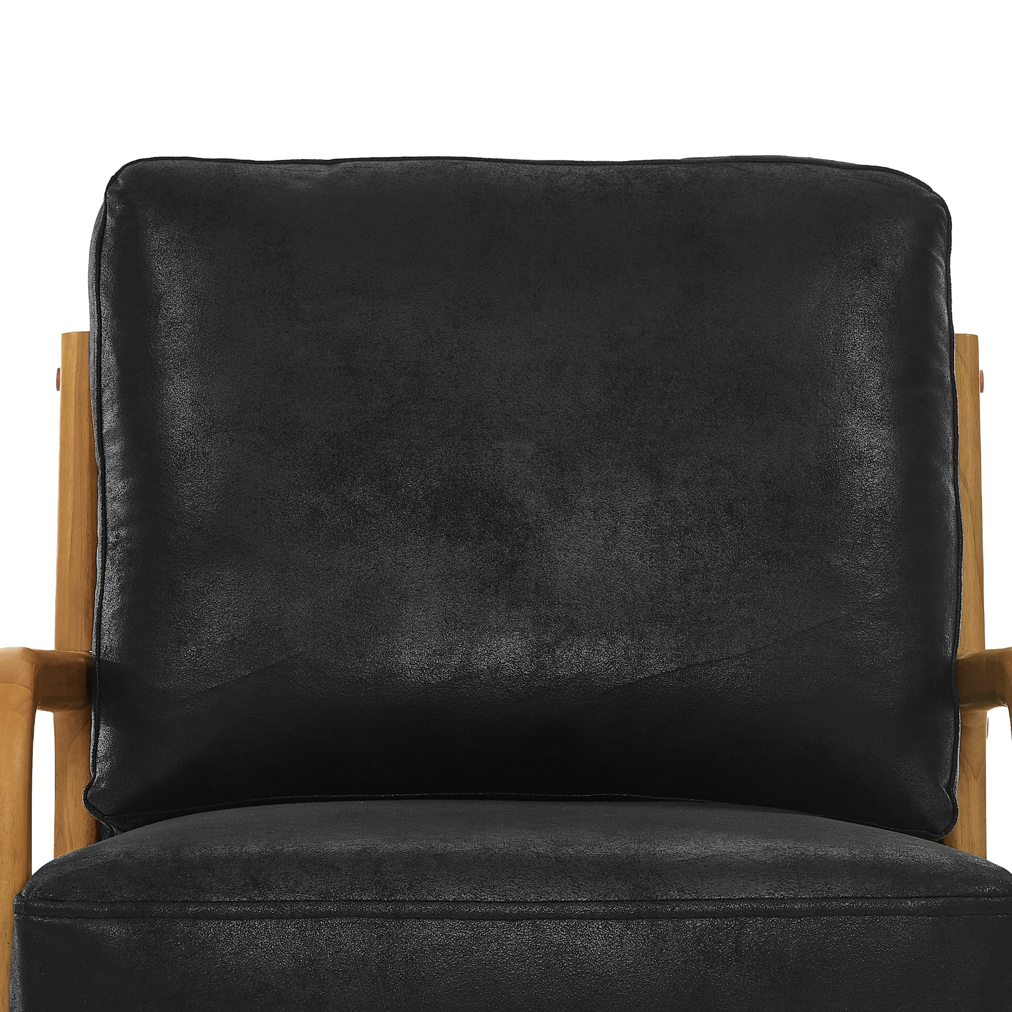 Lounge Chair with Foil Fabric and Solid Wood Frame, Modern Accent Armchair and Curved Seating for Living Room Bedroom, Black