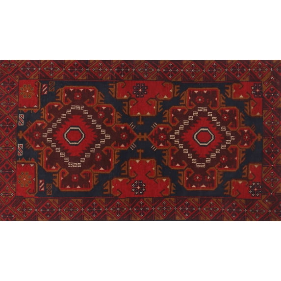 Ahgly Company Indoor Rectangle Traditional Red Persian Area Rugs, 2' x 5'