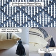 thumbnail image 5 of Funda de almohada lumbar decorativa con borlas, 12 x 20 pulgadas, azul marino/crema Funda de almohada tejida rústica de estilo rústico, 5 of 5