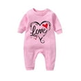 thumbnail image 2 of Lovzfmll Jumpsuit for Toddler Boys Girls, Valentine Love Heart Print Snap Onesie, Long Sleeve Fun Holiday Pajamas, Cozy Loungewear for Party for 3-6 Months, 2 of 4