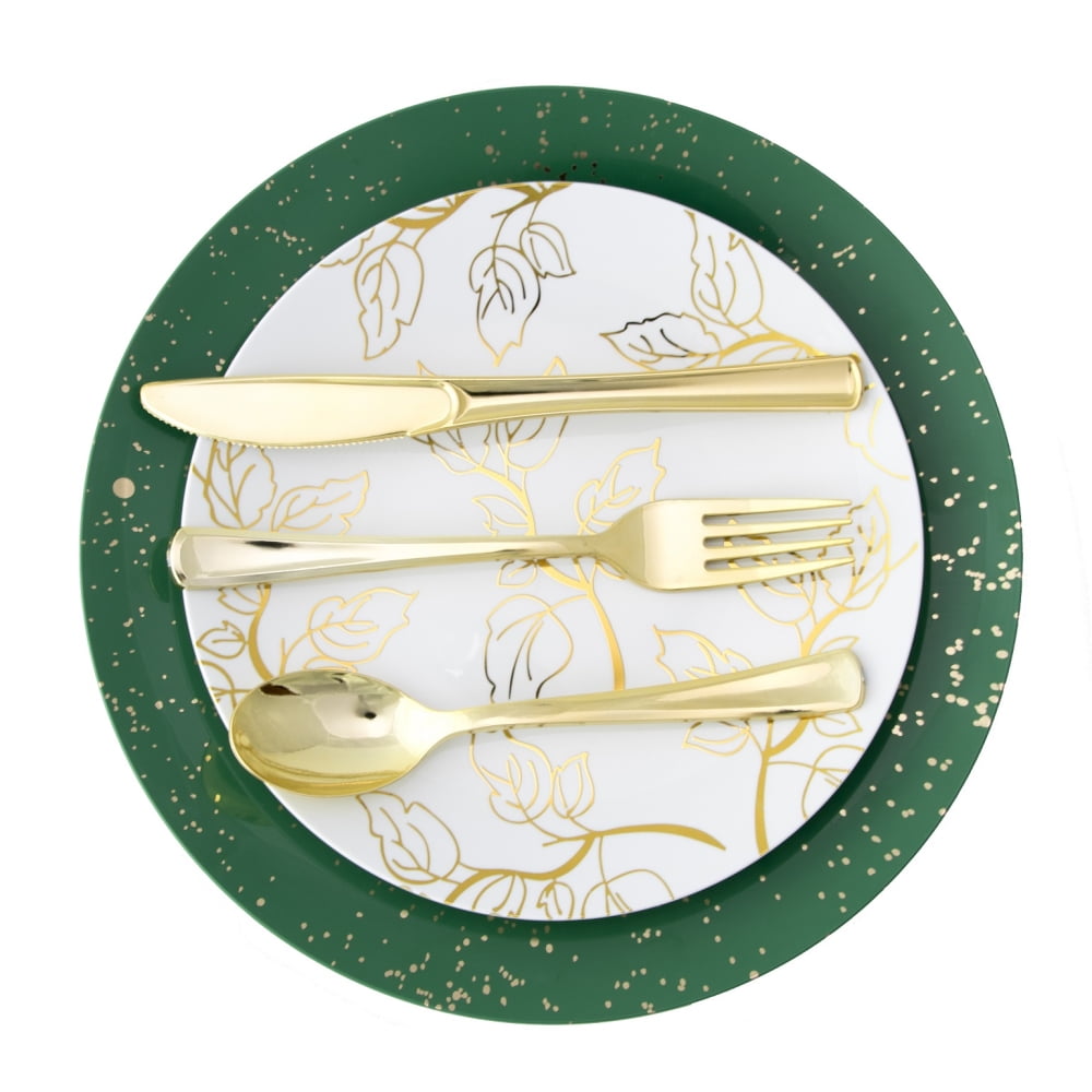 120 Piece Settings for 20 Exquisite Christmas Plastic Tableware