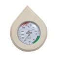 thumbnail image 1 of Termómetro e higrómetro de sauna con forma de gota, 2 en 1, de madera, para exteriores C, 1 of 9