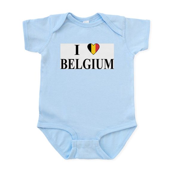 CafePress - I Love Belgium Infant Bodysuit - Baby Light Bodysuit, Size Newborn - 24 Months