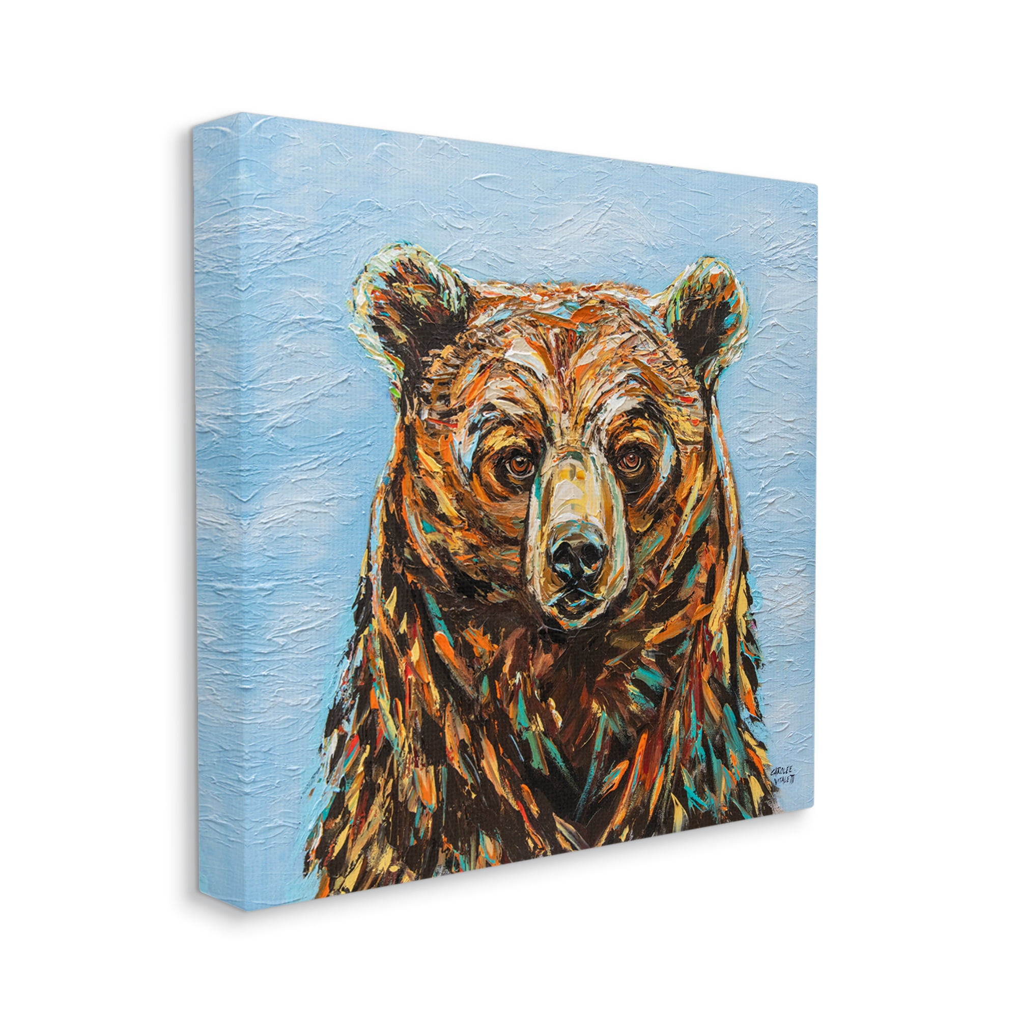 Stupell Industries Abstract Bear Portrait Animals & Insects Painting Gallery Wrapped Canvas Print Wall Art, 36 x 36