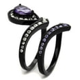 thumbnail image 4 of Womens Black Ring Anillo Para Mujer Stainless Steel Ring with AAA Grade CZ in Amethyst Anah, 4 of 4