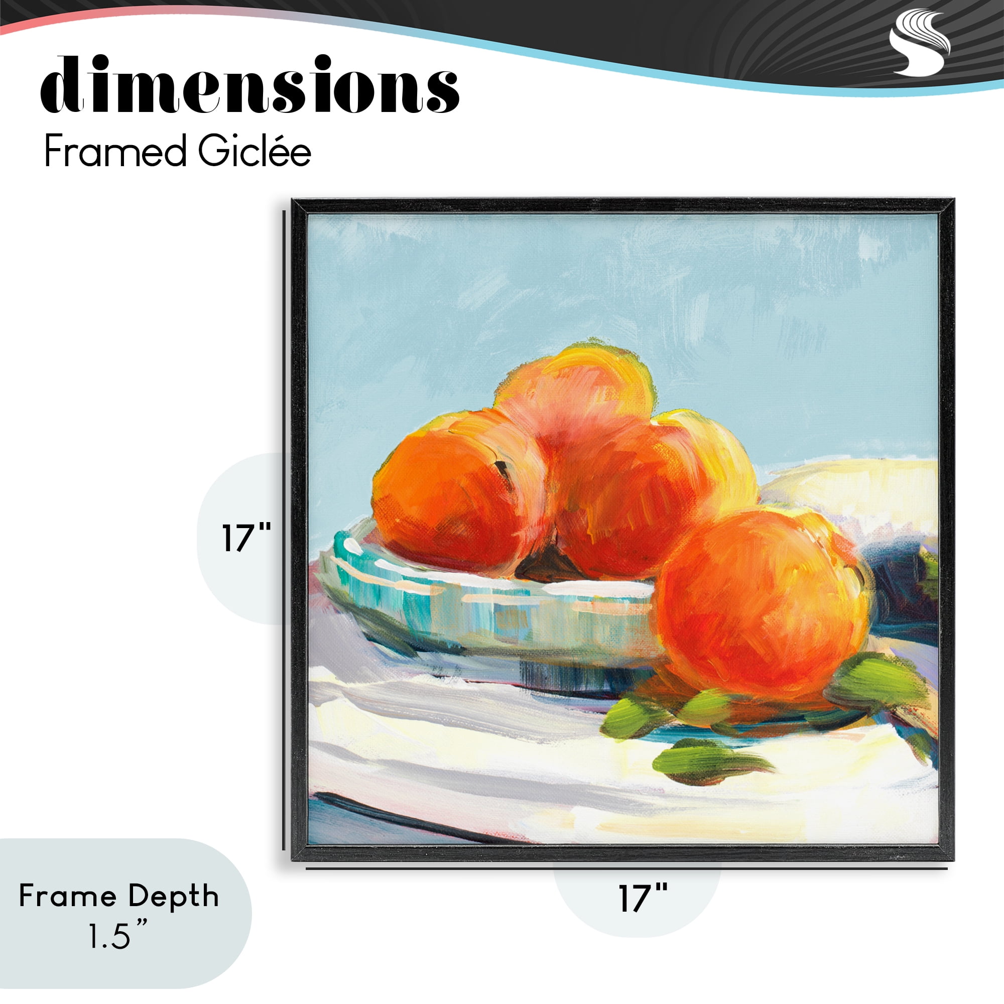 Stupell Industries Citrus Plantation Still Life Black Framed Giclee Art, design by Jane Slivka