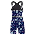 thumbnail image 2 of YUUMIN Girls Printed One Piece Boyleg Swimsuits Halter Neck Gymnastics Unitard Swim Bodysuits Navy Blue Plants 12, 2 of 5