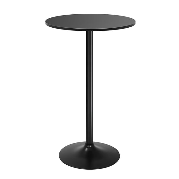 Round Bar Table 40" Height Modern High Top Pub Table with Solid Top & Sturdy Metal Base, Cocktail Table for Bistro, Home, Kitchen or Dining Room, Black