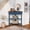 Navy Blue#1, variant on Full Size Wooden Coffee Tables, 33.8'' Small Triangle Corner Table, Wood Corner Side Table for Small Spaces/ Living Room, 3 Tier End Corner Table with Solid Wood Legs, Navy Blue and Espresso Top