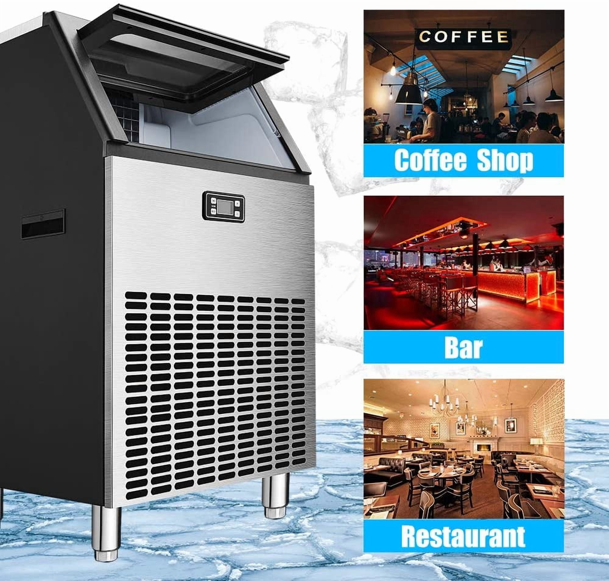 WAA Commercial Ice Maker Machine 265Lbs/24H,Stainless Steel Undercounter Ice Maker with 48Lbs Storage Capacity,Self-Cleaning Freestanding Ice Machine for Home, Bar, Restaurant, Office, Outdoor