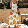thumbnail image 2 of Autumn Harvest Maple Leaves Thanksgiving Design Sleeveless Dress Woman Fashion Long Dresses Women's Summer Suit Dress 2025, 2 of 7