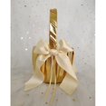 thumbnail image 1 of wonima44 Flower Girl Basket and Ring Bearer Pillow with Satin Ribbon Bow Decor Wedding Ceremony Anniversary Vow Renewal Party Favor-Gold & Beige Basket, 1 of 1