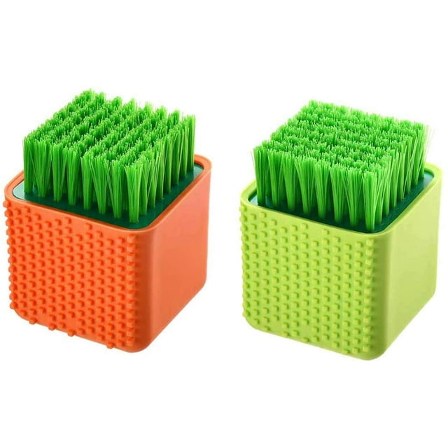 2 paquetes de cepillo de silicona para la colada, exfoliante de tela multiusos para el hogar, ropa interior de doble uso, zapatos, herramienta de limpieza suave de plástico Ormromra ZJWJ269