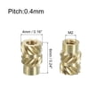 thumbnail image 2 of Unique Bargains Knurled Insert Nuts, 100 Pack M2 x 6mm L x 4mm OD Brass Heat Set Insert Nuts, 2 of 6