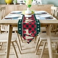 thumbnail image 4 of Chemins de Table avec Sapin de Noël, Orignal, Cerf, Rouges, à Carreaux Buffalo pour les Fêtes, Antidérapants, en Jute, Chemin de Table en Coton et Lin, Foulards de Table, Décor de Mise en Scène pour Ferme, Mariage, Fête, Souper, Maison, 13X70 Pouces, 4 of 8