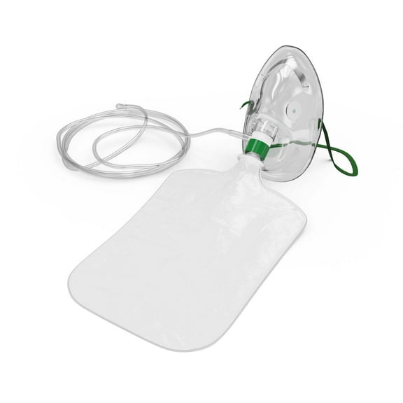 Endure Industries High Oxygen Concentration Delivery Elongated Non-Rebreathing Oxygen Mask,(Pack of 5), Rebreather Oxygen Mask (Adult Size)