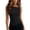 Black, variant on Tank Tops for Women Asymmetrical Hem Sleeveless Top, Square Neck Form-Fitting Casual Tank