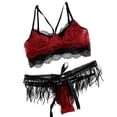 thumbnail image 4 of Gibobby Conjuntos de bragas de encaje Lencería sexy para mujer, ropa interior sexy, lencería para mujer(Negro, XG), 4 of 5