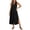 A Black, variant on Beach Dresses Women's Fashion Solid Color V-Neck Pocket Front Breasted Loose Button Slit Dress Black L