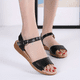 thumbnail image 2 of Sandalias planas con estilo para mujer - ¡Zapatos de suela blanda con punta abierta y correa en el tobillo para mayor comodidad y agarre antideslizante!, 2 of 4
