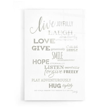 Epic Art 'Live Joyfully' by Marla Rae, Acrylic Glass Wall Art, 16"x24"