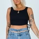 thumbnail image 1 of Chaqueta Top corto de color sólido con cordón de hilo para mujer Ygjytge para Mujer Negro T S, 1 of 8