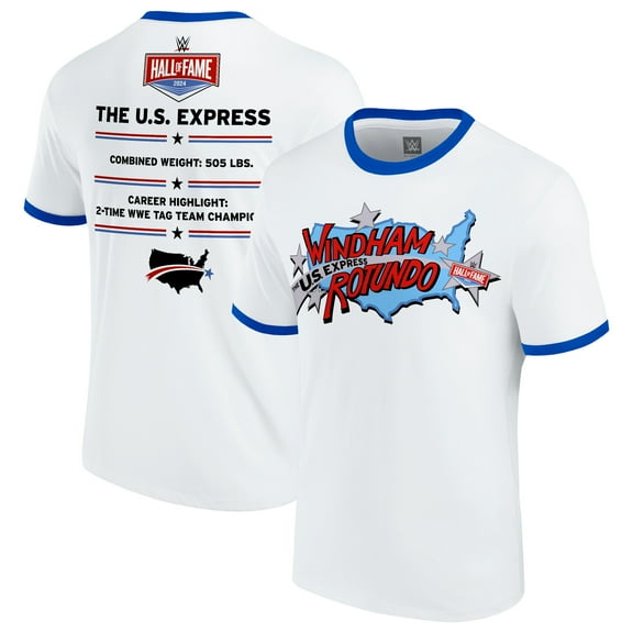 Men's White/Blue U.S. Express 2024 WWE Hall of Fame T-Shirt