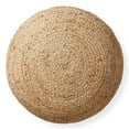 thumbnail image 5 of Casafield Hand-Braided Jute Pouf Ottoman, 18" W x 18" D x 10-1/2" H - Round, Natural Woven Boho Indoor Home Decor for Living Room, Bedroom, Apartment, 5 of 7